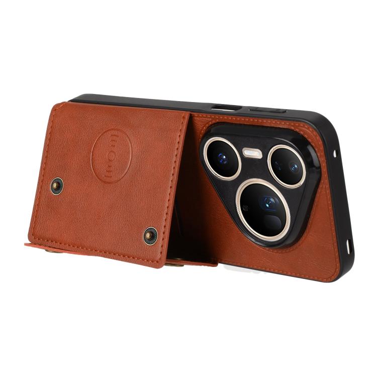 For Huawei Pura 80 Ultra Double Buckle Card Slots Magnetic Phone Case
