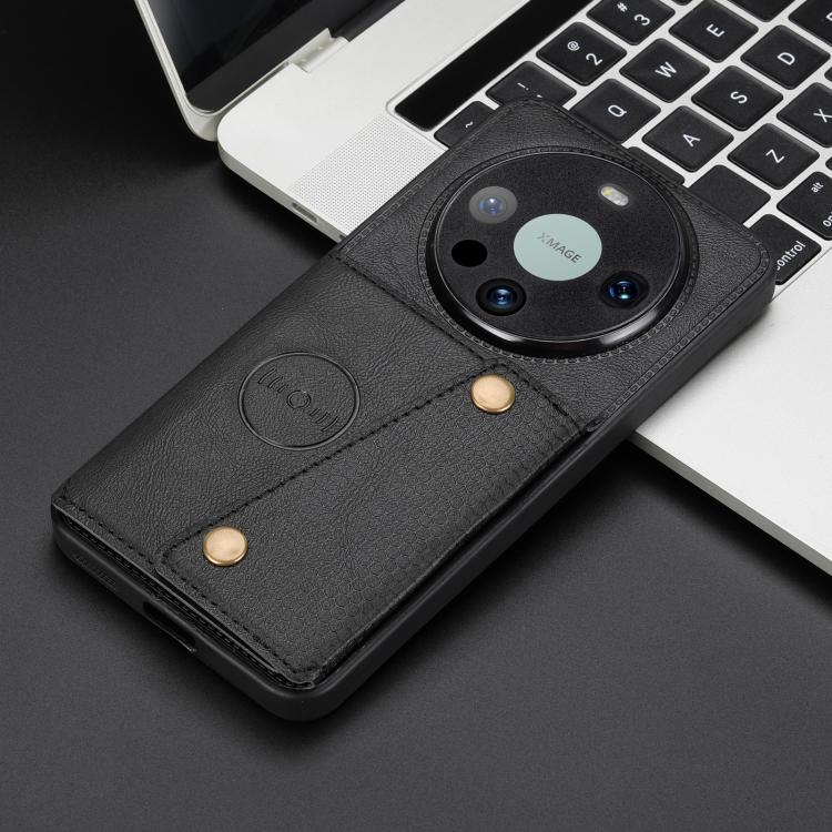 For Huawei Mate 80 Double Buckle Card Slots Magnetic Phone Case