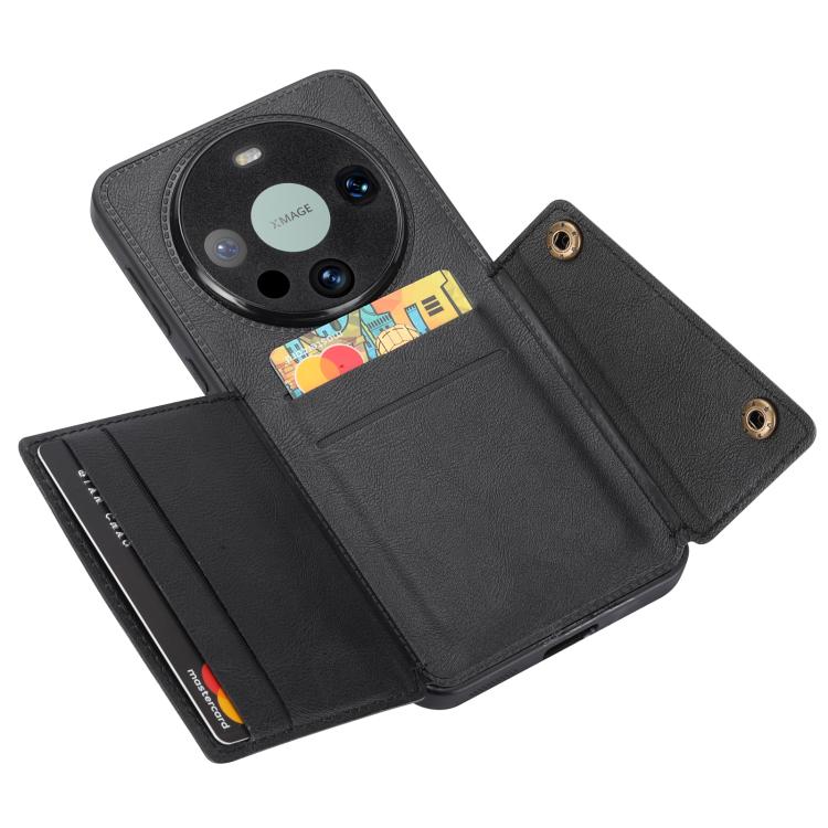 For Huawei Mate 80 Double Buckle Card Slots Magnetic Phone Case