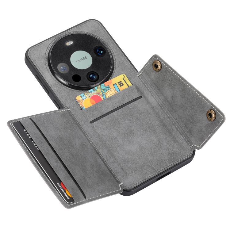 For Huawei Mate 80 Double Buckle Card Slots Magnetic Phone Case