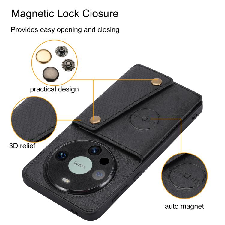 For Huawei Mate 80 Double Buckle Card Slots Magnetic Phone Case