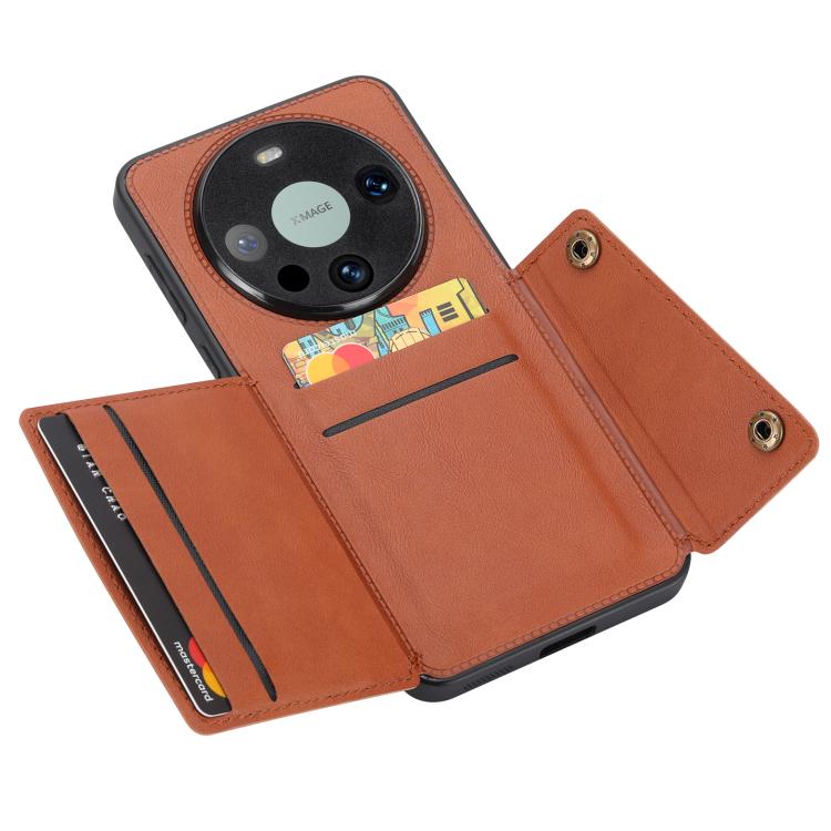 For Huawei Mate 80 Double Buckle Card Slots Magnetic Phone Case