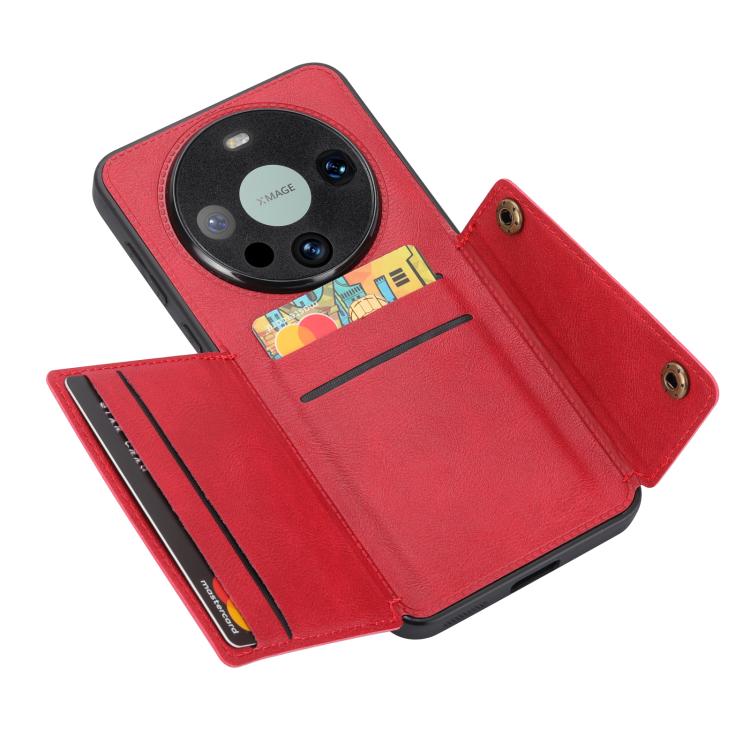 For Huawei Mate 80 Double Buckle Card Slots Magnetic Phone Case