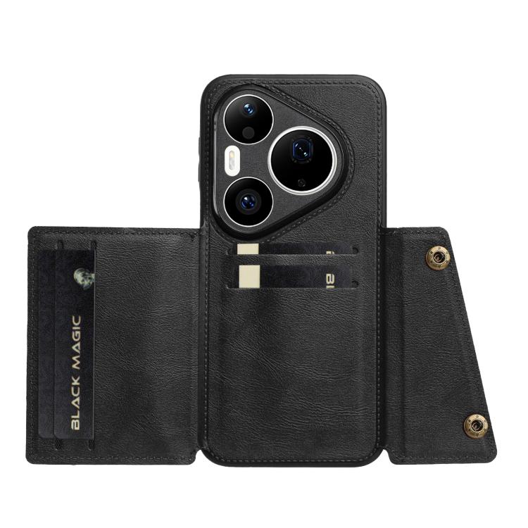 For Huawei Pura 90 Pro Max 5G Double Buckle Card Slots Magnetic Phone Case