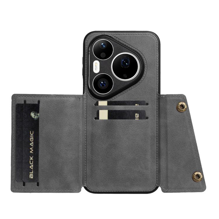 For Huawei Pura 90 Pro Max 5G Double Buckle Card Slots Magnetic Phone Case