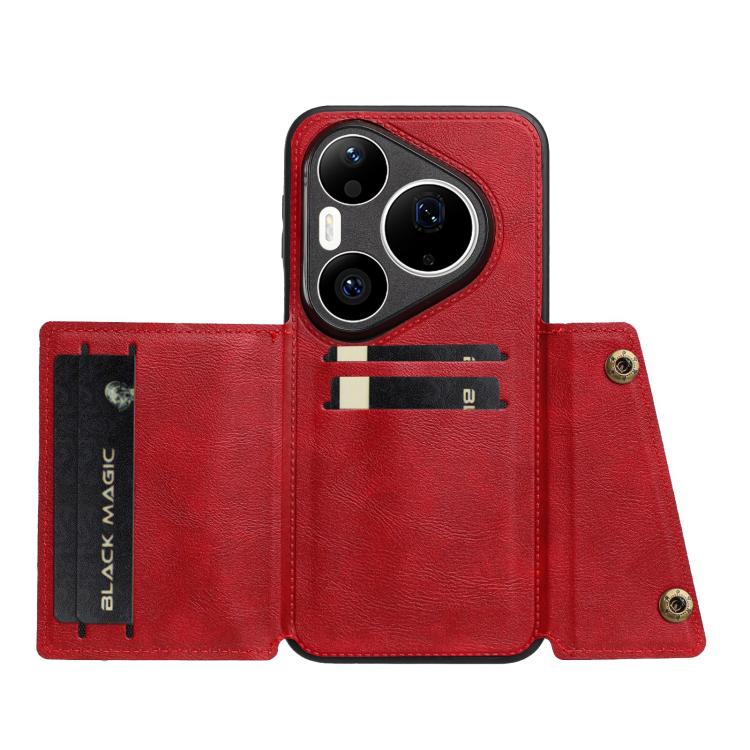 For Huawei Pura 90 Pro Max 5G Double Buckle Card Slots Magnetic Phone Case