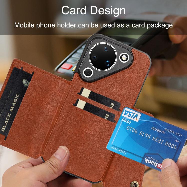 For Huawei Pura 90 5G Double Buckle Card Slots Magnetic Phone Case