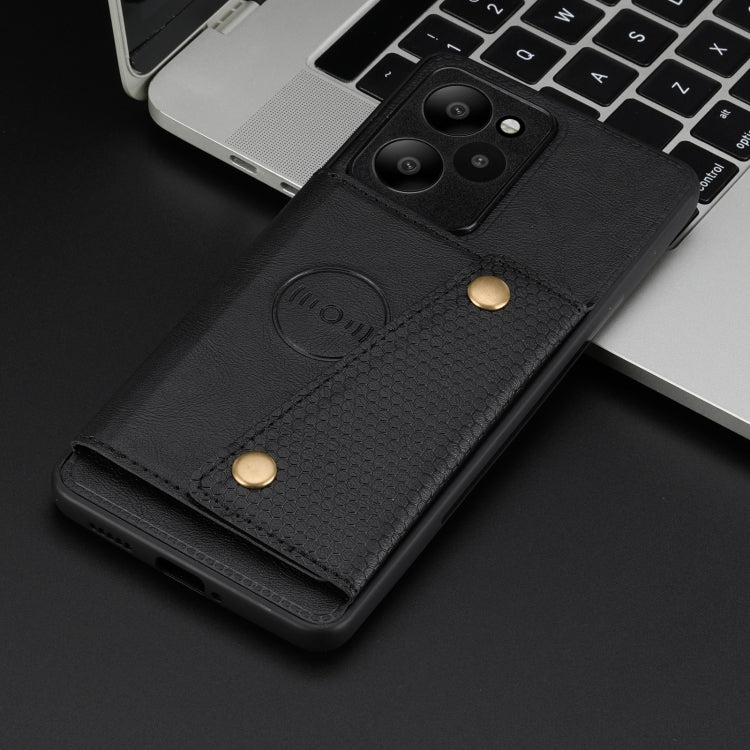 For Xiaomi Redmi 13 4G Global Double Buckle Card Slots Magnetic Phone Case