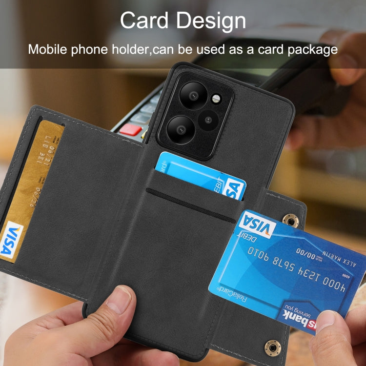 For Xiaomi Redmi 13 4G Global Double Buckle Card Slots Magnetic Phone Case