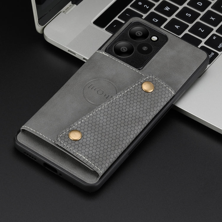 For Xiaomi Redmi 13 4G Global Double Buckle Card Slots Magnetic Phone Case