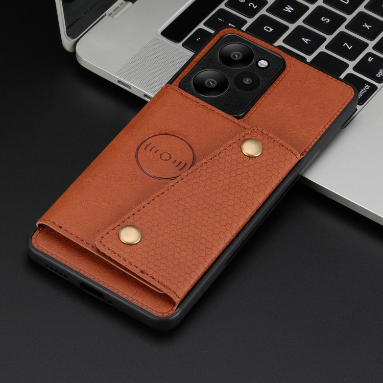 For Xiaomi Redmi 13 4G Global Double Buckle Card Slots Magnetic Phone Case
