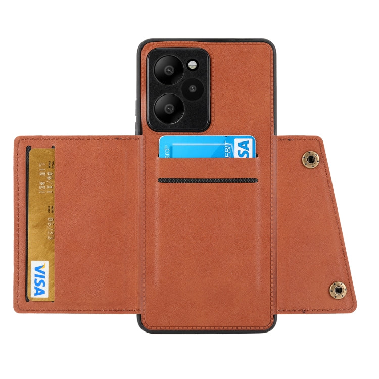 For Xiaomi Redmi 13 4G Global Double Buckle Card Slots Magnetic Phone Case