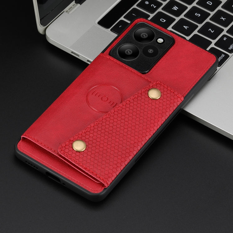 For Xiaomi Redmi 13 4G Global Double Buckle Card Slots Magnetic Phone Case