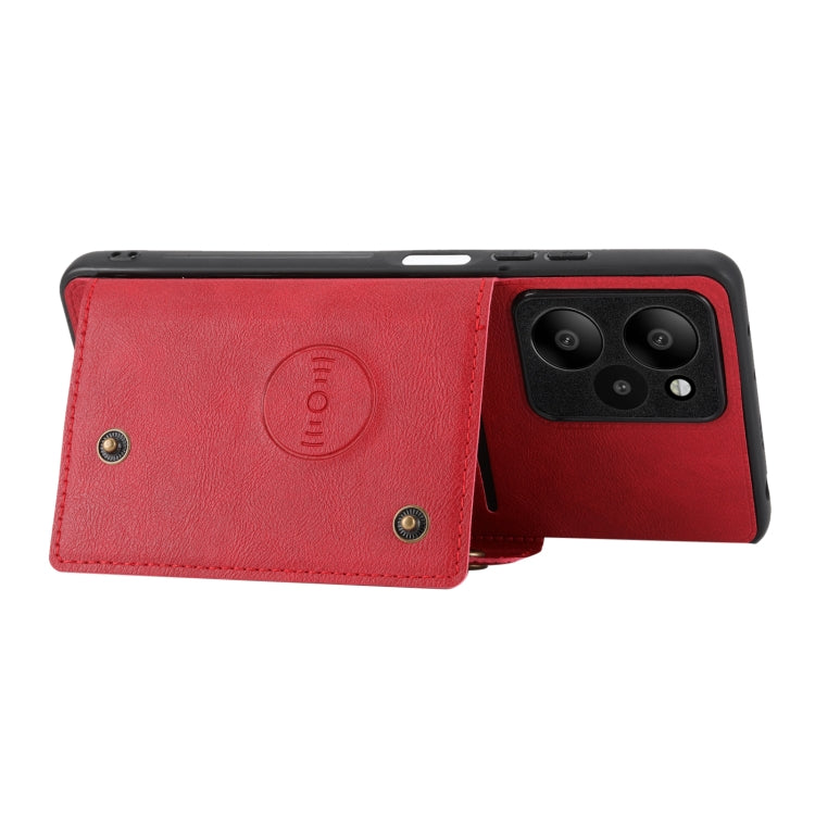 For Xiaomi Redmi 13 4G Global Double Buckle Card Slots Magnetic Phone Case