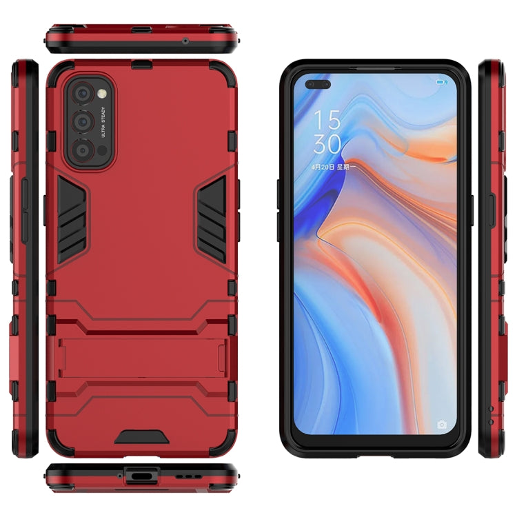 For OPPO Reno4 PC + TPU Shockproof Protective Case with Holder