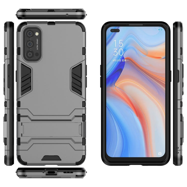For OPPO Reno4 PC + TPU Shockproof Protective Case with Holder
