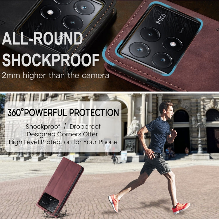 For Xiaomi Poco X6 Pro CaseMe 013 Multifunctional Horizontal Flip Leather Phone Case