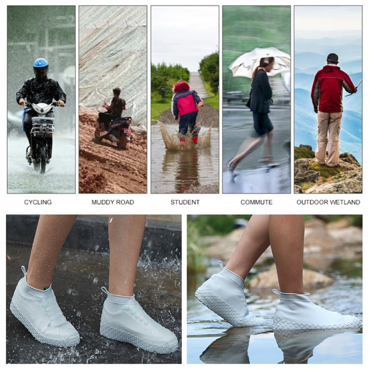 Silicone Non-slip Thickened Wear-resistant Waterproof Shoe Boots Cover, Size:S