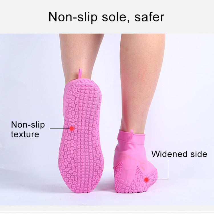 Silicone Non-slip Thickened Wear-resistant Waterproof Shoe Boots Cover, Size:S