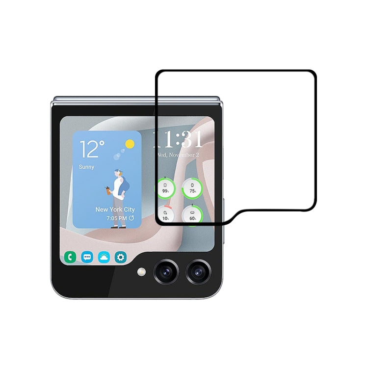 For Samsung Galaxy Z Flip5 External Small Screen Full Glue Full Cover Screen Protector Tempered Glass Film