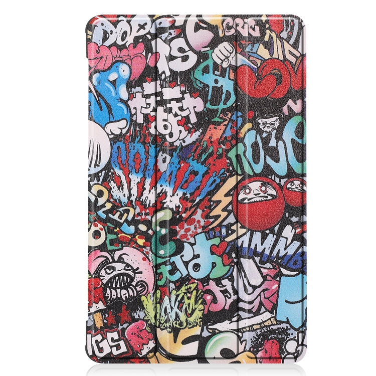 For Huawei MatePad T8 Coloured Drawing Pattern Horizontal Flip Leather Case with Three-folding Holder