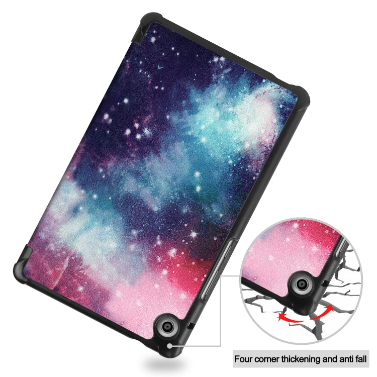 For Huawei MatePad T8 Coloured Drawing Pattern Horizontal Flip Leather Case with Three-folding Holder