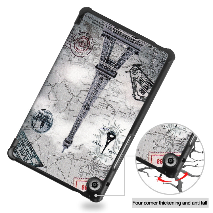 For Huawei MatePad T8 Coloured Drawing Pattern Horizontal Flip Leather Case with Three-folding Holder