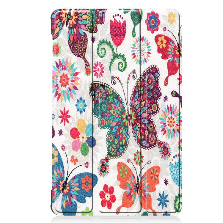 For Huawei MatePad T8 Coloured Drawing Pattern Horizontal Flip Leather Case with Three-folding Holder