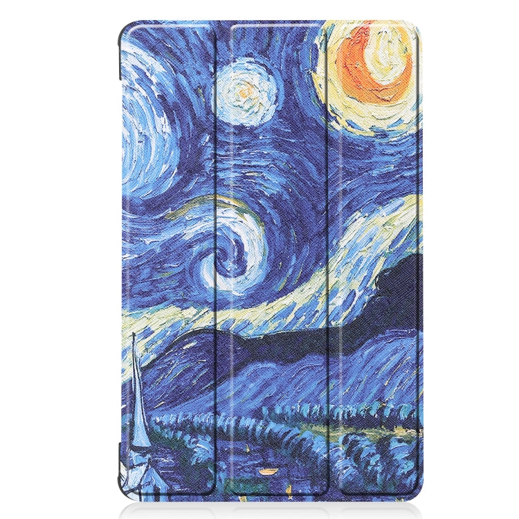 For Huawei MatePad T8 Coloured Drawing Pattern Horizontal Flip Leather Case with Three-folding Holder