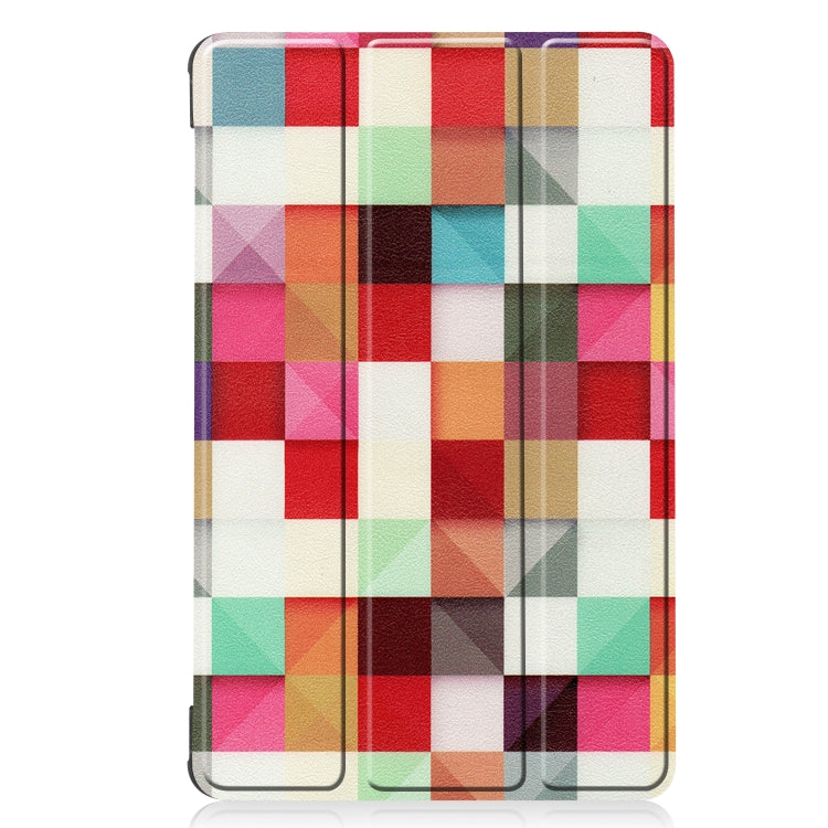 For Huawei MatePad T8 Coloured Drawing Pattern Horizontal Flip Leather Case with Three-folding Holder