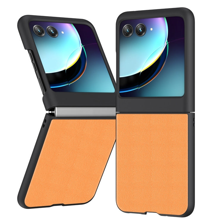 For Motorola Razr 40 Ultra Ultra-thin Plain Skin Leather Phone Case