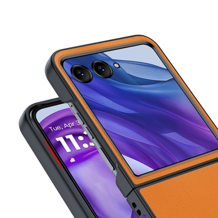 For Motorola Razr 50 Ultra Ultra-thin Plain Skin Leather Phone Case