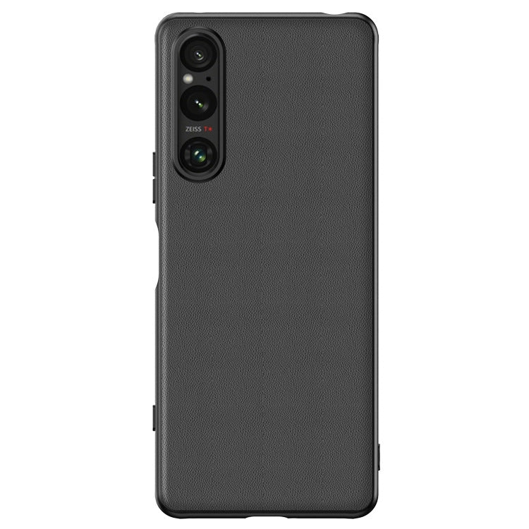 For Sony Xperia 1 V Ultra-thin Plain Skin Leather Phone Case