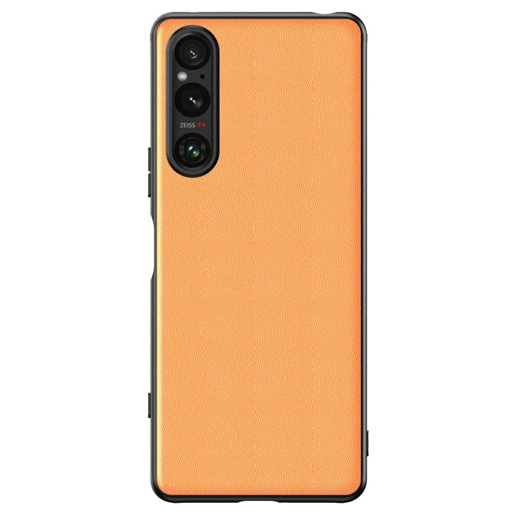 For Sony Xperia 1 V Ultra-thin Plain Skin Leather Phone Case