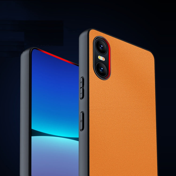 For Sony Xperia 10  VI Ultra-thin Plain Skin Leather Phone Case