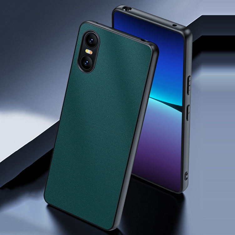For Sony Xperia 10  VI Ultra-thin Plain Skin Leather Phone Case