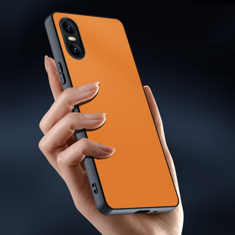 For Sony Xperia 10  VI Ultra-thin Plain Skin Leather Phone Case