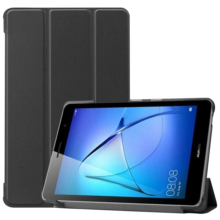 For Huawei MatePad T8 Custer Texture Horizontal Flip Leather Case with Three-folding Holder