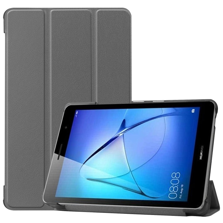 For Huawei MatePad T8 Custer Texture Horizontal Flip Leather Case with Three-folding Holder