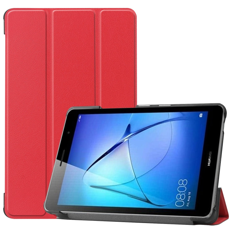 For Huawei MatePad T8 Custer Texture Horizontal Flip Leather Case with Three-folding Holder