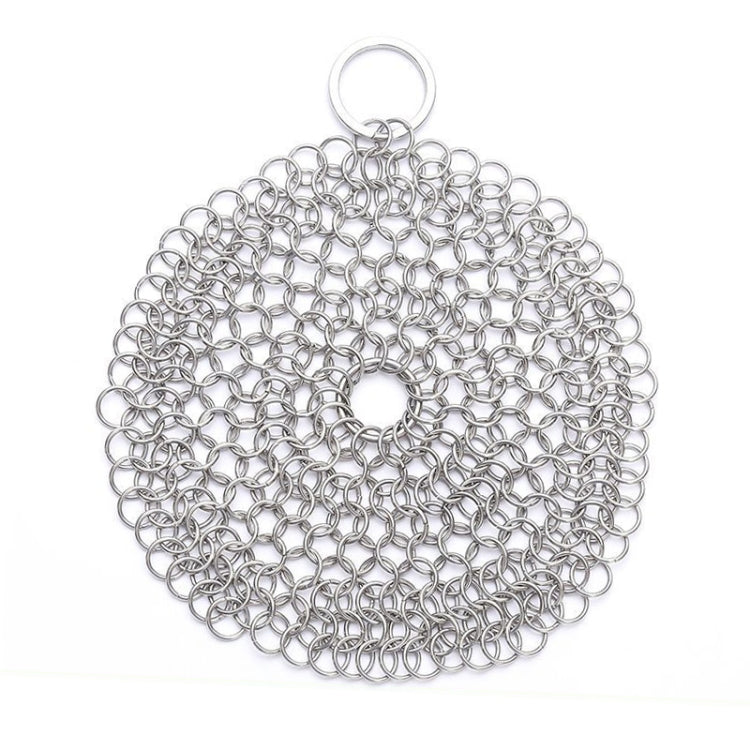 Stainless Steel Round Iron Cleaner Pot Brush Scrubber Home Cookware Kitchen Cleaning Tool, Size:5 x 5 inch