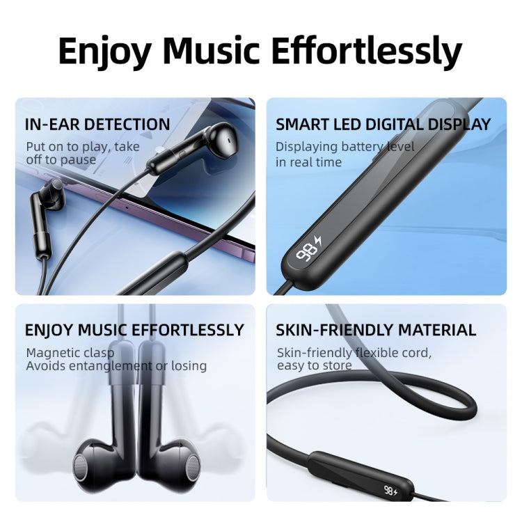 JOYROOM JR-DS1 Magnetic True Wireless Neckband Earphone(Black)