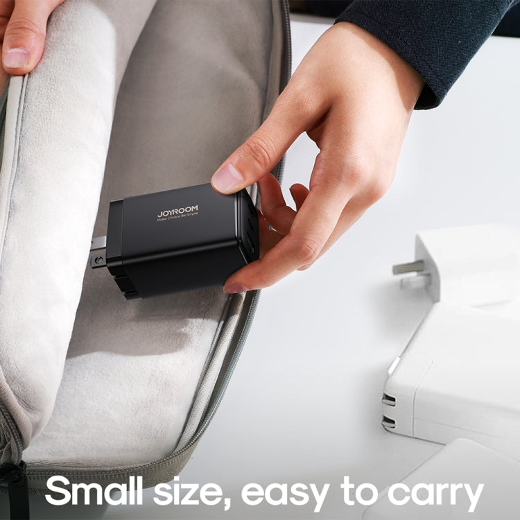 JOYROOM TCG01 GaN Ultra 3 in 1 65W Fast Charger with USB-C / Type-C Cable, US Plug(Black)