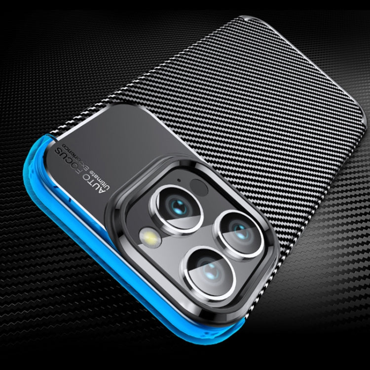 For iPhone 16 Pro Carbon Fiber Texture Shockproof TPU Phone Case - Black