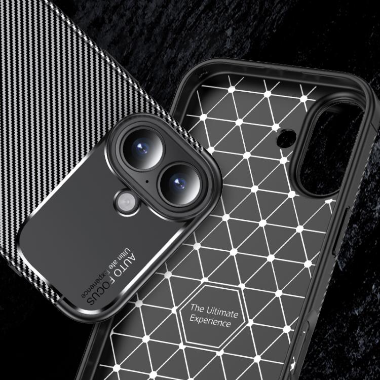 For iPhone 17 Pro Max Carbon Fiber Texture Shockproof TPU Phone Case - Black