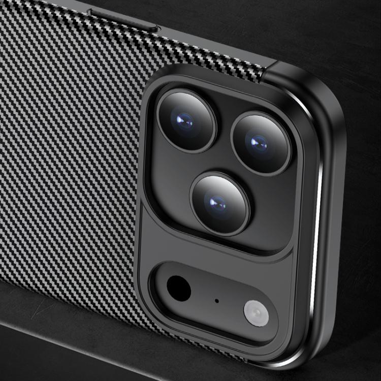 For iPhone Air Carbon Fiber Texture Shockproof TPU Phone Case - Black