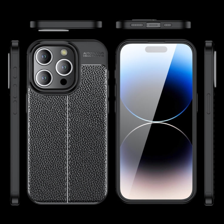 For iPhone 16 Pro Max Litchi Texture Shockproof TPU Phone Case