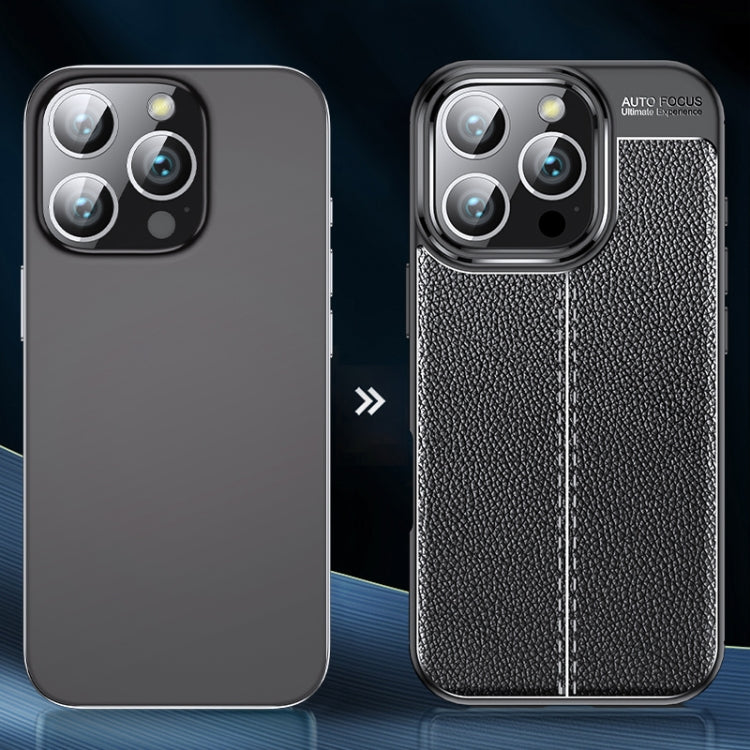 For iPhone 16 Pro Max Litchi Texture Shockproof TPU Phone Case