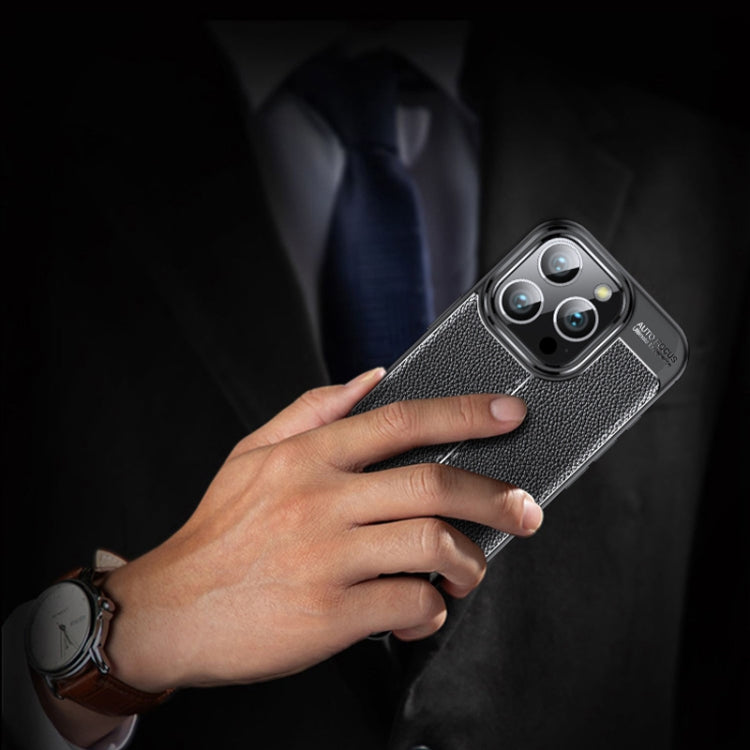 For iPhone 16 Pro Litchi Texture Shockproof TPU Phone Case