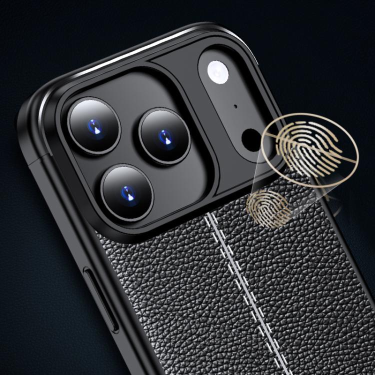 For iPhone 17 Litchi Texture Shockproof TPU Phone Case